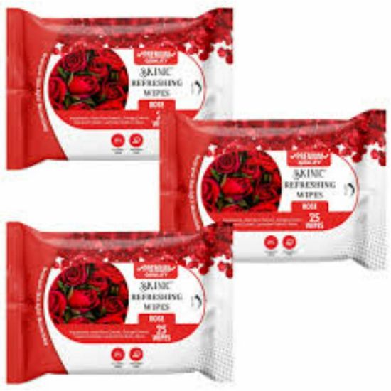 صورة مناديل مضادة للبكتريا والجراثيم  Rose Extract - عبوة 6حبة