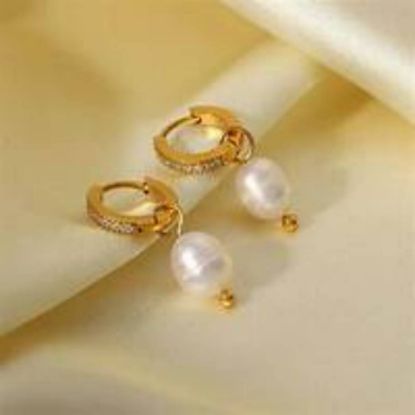Picture of X8 BODY LUXURY EARRING WITH GOLD PLATED ZIRCON 8MM FE558